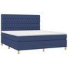 vidaXL Boxspringbett mit Matratze & LED Blau 180x200 cm Stoff