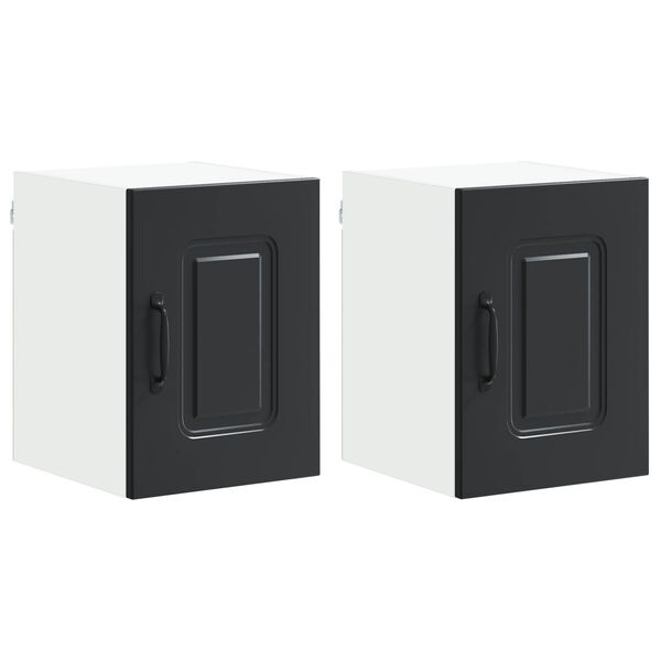 vidaXL K&uuml;chenschrank mit Speicher Kalmar 2 pcs Schwarz 30 x 31 x 40 cm