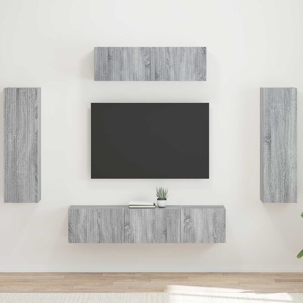 vidaXL TV-Schr&auml;nk 5 pcs Graues Sonoma