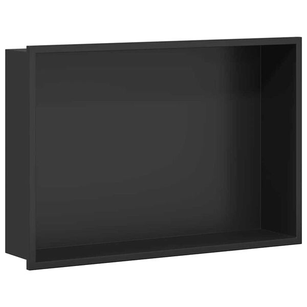 vidaXL Duschnische Schwarz 45 x 30 x 9,5 cm Edelstahl
