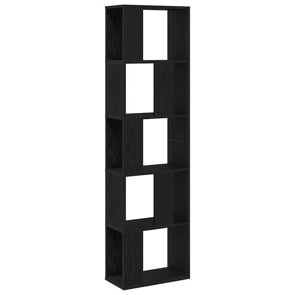 vidaXL B&uuml;cherregal Schwarz Eichen-Optik 45 x 23,5 x 162,5 cm