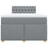 vidaXL Boxspringbett mit Matratze Hellgrau 120x200 cm Stoff