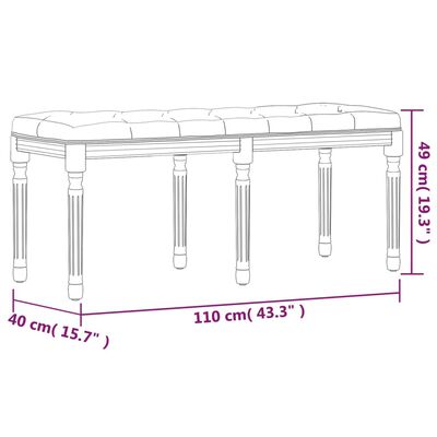 vidaXL Sitzbank Hellgrau 110x40x49 cm Samt