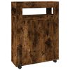 vidaXL Badschrank Schmal mit Rollen R&auml;uchereiche Holzwerkstoff