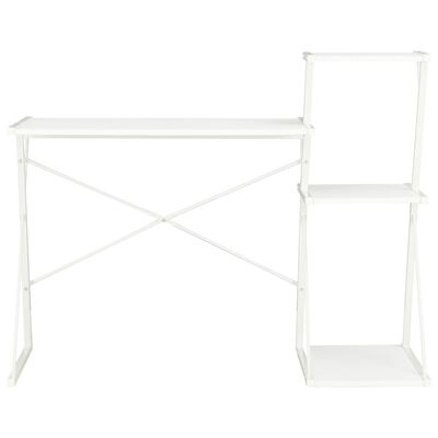 vidaXL Schreibtisch mit Regal Weiß 116×50×93 cm
