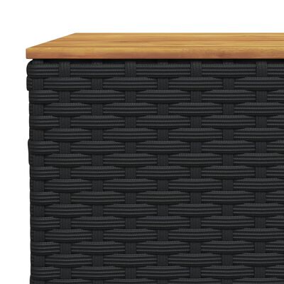 vidaXL Gartentisch Grau 55x55x36 cm Poly Rattan Akazienholz