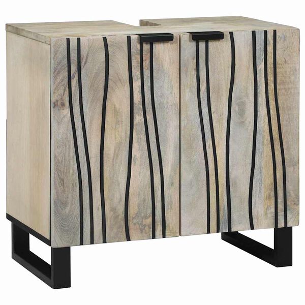 vidaXL Badezimmerm&ouml;bel-Set mit Regal 4 pcs Walnussbraun Holzwerkstoff