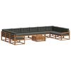 vidaXL Outdoor-Sofagarnitur mit Kissen 11 pcs Natur und Anthrazit