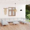 vidaXL 10-tlg. Garten-Lounge-Set Wei&szlig; Massivholz Kiefer