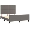 vidaXL Bettgestell mit Kopfteil Grau 140x190 cm Kunstleder