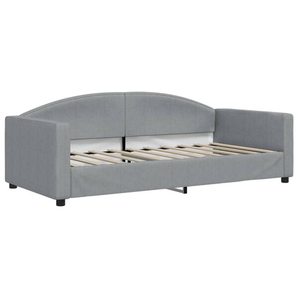 vidaXL Tagesbett Ausziehbar mit Matratze Hellgrau 90x190 cm Stoff