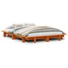 vidaXL Massivholzbett ohne Matratze Wachsbraun 135x190 cm Kiefernholz
