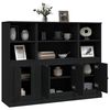 vidaXL Highboards 3 Stk. Schwarz Holzwerkstoff