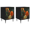 vidaXL Nachttisch ZAANDAM 2 stk. Schwarz Eichen-Optik 36 x 33 x 51 cm