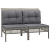vidaXL 10-tlg. Garten-Lounge-Set mit Kissen Grau Poly Rattan