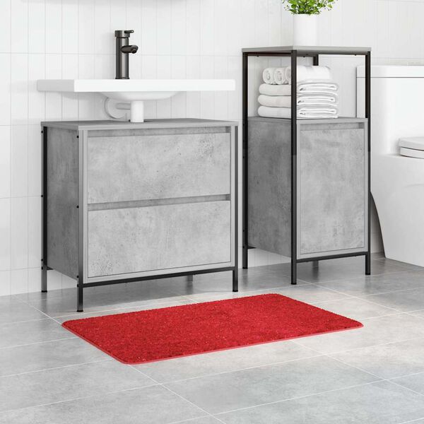 vidaXL Rutschfeste Badmatte Rot 50 x 80 cm PP