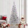 vidaXL Weihnachtsbaum mit 300 LEDs mit St&auml;nder Silber 210 cm PET