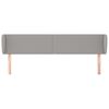 vidaXL Kopfteil mit Ohren Hellgrau 203x23x78/88 cm Stoff