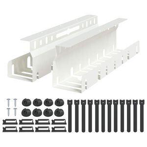 vidaXL Unter dem Schreibtisch Kabelmanagement Tray 2 Stk. Wei&szlig;