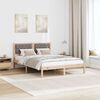 vidaXL Bettrahmen mit Kopfteil Taupe 140 x 200 cm Massives Kiefernholz