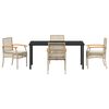 vidaXL Garten Essgruppe 5 pcs Beige Poly-Rattan