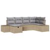 vidaXL Gartensofa-set 6 stk. Beige Poly-Rattan