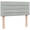 vidaXL Boxspringbett mit Matratze & LED Hellgrau 90x210 cm Samt