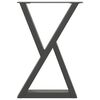 vidaXL Esstisch Beine 2 Stk. Anthrazit 60x(72-73,3) cm Stahl