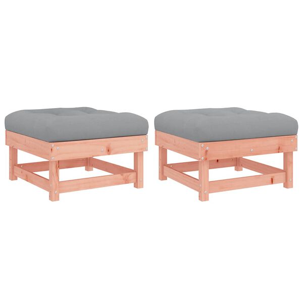 vidaXL Gartenhocker mit Kissen 2 Stk. Massivholz Douglasie