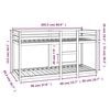 vidaXL Etagenbett Wei&szlig; 80x200 cm Massivholz Kiefer