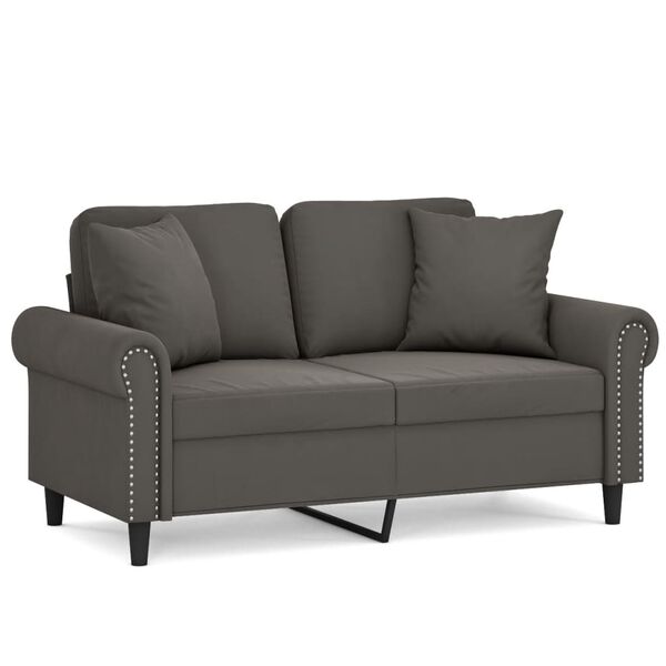 vidaXL 2-Sitzer-Sofa mit Kissen Dunkelgrau 120 cm Samt