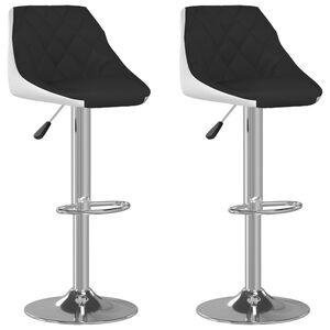 vidaXL Barhocker 2 Stk. Schwarz und Wei&szlig; Kunstleder