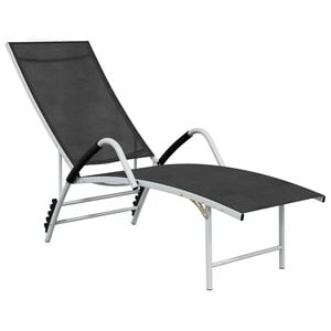 vidaXL Sonnenliege Textilene und Aluminium Schwarz