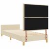 vidaXL Bettgestell mit Kopfteil Creme 100 x 200 cm Stoff