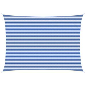 vidaXL Sonnensegel Blau und Wei&szlig; 5 x 6 m HDPE