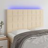 vidaXL LED Kopfteil Creme 144x5x118/128 cm Stoff