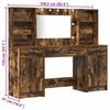vidaXL Schminktischset mit LED 3 pcs Ger&auml;ucherte Eiche Holzwerkstoff