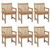 vidaXL Gartenst&uuml;hle 6 Stk. mit Beigen Kissen Massivholz Teak