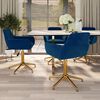 vidaXL Esszimmerst&uuml;hle 4 Stk. Drehbar Blau Samt