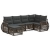 vidaXL Gartensofa-set 6 Stk. Grau und Dunkelgrau Poly-Rattan
