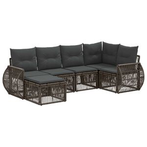 vidaXL Gartensofa-set 6 Stk. Grau und Dunkelgrau Poly-Rattan