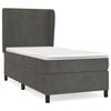 vidaXL Boxspringbett mit Matratze Dunkelgrau 90x190 cm Samt