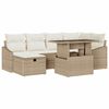 vidaXL Gartensofa-set 7 Stk. Poly-Rattan
