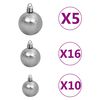 vidaXL K&uuml;nstlicher Weihnachtsbaum Beleuchtung & Kugeln 210 cm Gr&uuml;n