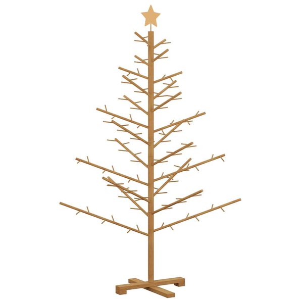 vidaXL Holz Weihnachtsbaum mit Ständer Braun 150 cm Massivholz Kiefer