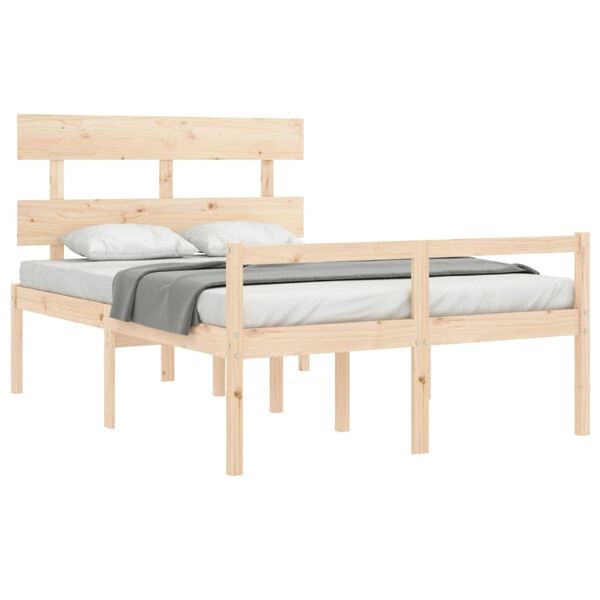 vidaXL Seniorenbett mit Kopfteil 140x190 cm Massivholz