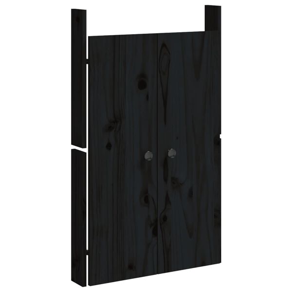 vidaXL Türen für Outdoor-Küche Schwarz 50x9x82 cm Massivholz Kiefer