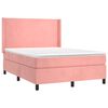 vidaXL Boxspringbett mit Matratze Rosa 140x190 cm Samt