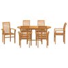 vidaXL Garten Essgruppe 7 pcs Braun Massivholz Teak