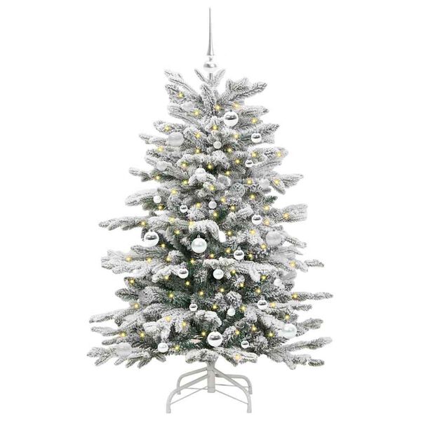 vidaXL Künstlicher klappbarer Weihnachtsbaum Weiß 150 cm PE und PVC